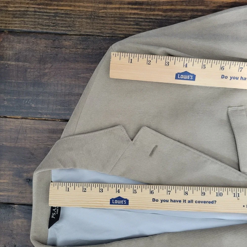 JOS A BANK Men's Sport Coat‎ Blazer Two Button Beige Corduroy Cotton Spandex 43L